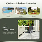 4 Pieces Stackable Patio Dining Chairs Set with Armrest - 29 x 21.5 x 35.5 (L x W x H)