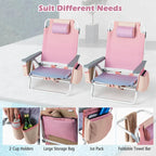 Costway 4-Pack Folding Backpack Beach Chair 5-Position Outdoor - See Details