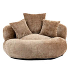Chenille High Back Lazy Sofa with 3 Pillows and Oversized Bean Bag Chair