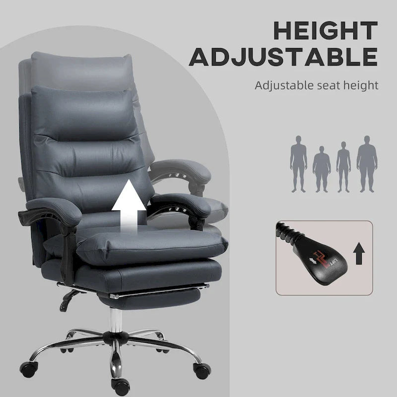 Vinsetto Microfibre Vibration Heated Reclining Massage Office Chair