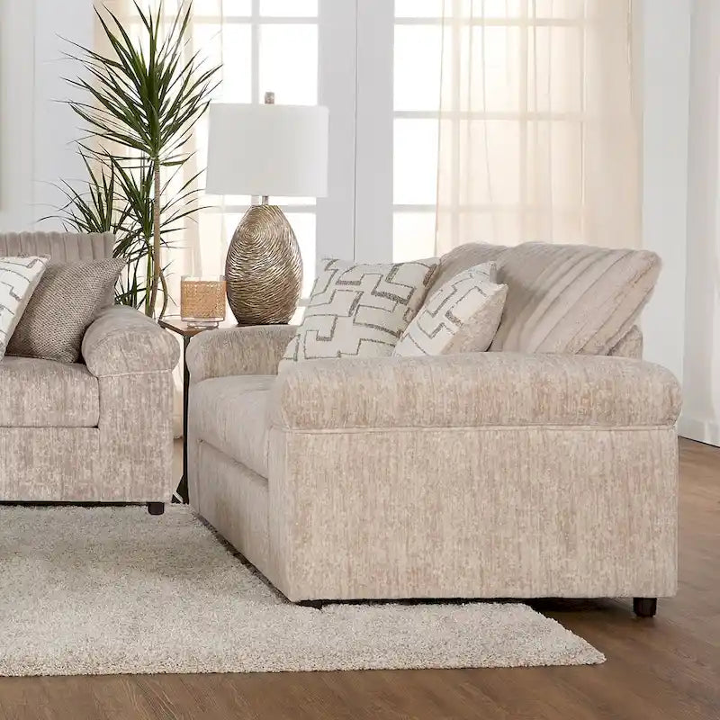 Roundhill Furniture Nason Wide Wale Corduroy Sofa and Loveseat Set
