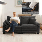 Set di mobili per soggiorno, Set divano componibile modulare con pouf per soggiorno, Divano convertibile