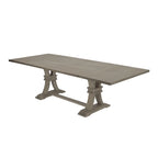 Set da pranzo allungabile Best Quality Furniture da 9 pezzi, in stile rustico grigio