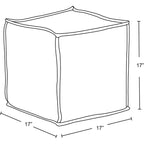 Wool Pattern Square Pouf Cream - Hearth & Hand™ with Magnolia