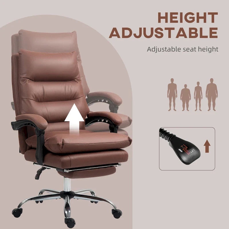 Vinsetto Microfibre Vibration Heated Reclining Massage Office Chair