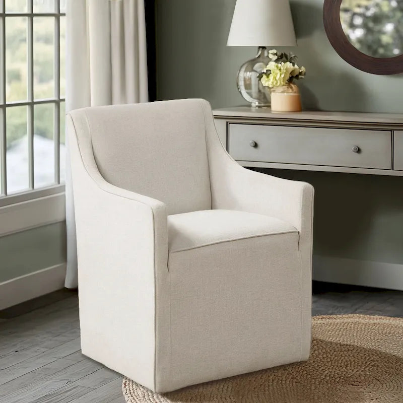 Sedia da pranzo con braccioli Madison Park Charlotte con rotelle