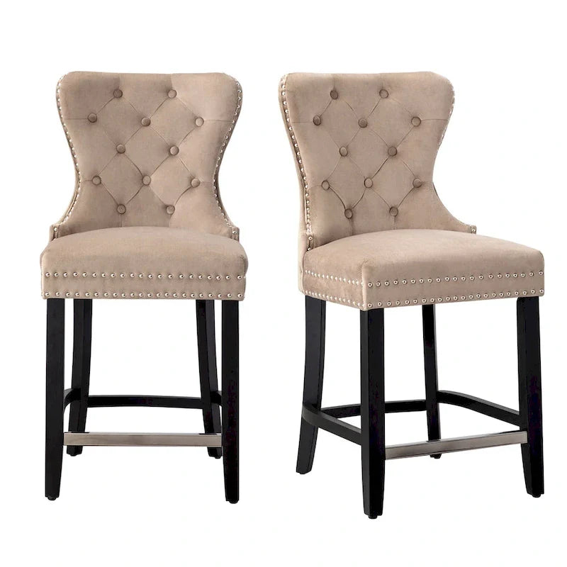 Sgabello da bancone Carter 24 Wingback Tufted Nailhead (set da 2)