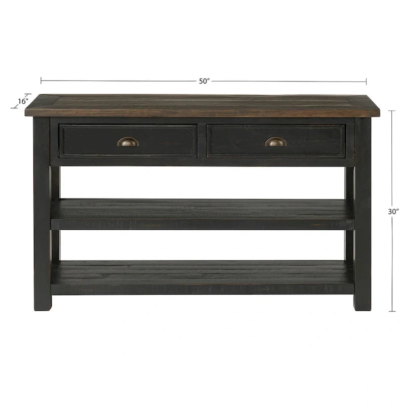 The Gray Barn Downington Solid Wood 2-Drawer Sofa Console Table