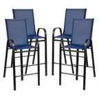 Set di 4 Sgabelli da Bar da Esterno in Materiale Flex Comfort - Sgabello da Giardino