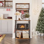 60 Inch Kitchen Baker's Rack with Hutch 8 Side Hooks