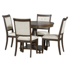 Set da pranzo da 5 pezzi Lak Retro con sedie imbottite di GDFStudio