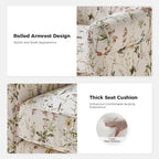 Poltrona girevole a dondolo Georg Comfortable Floral Fabric con braccioli arrotolati di HULALA HOME