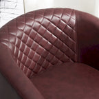 KINWELL 29 Wide Tufted PU Leather Swivel Barrel Chair