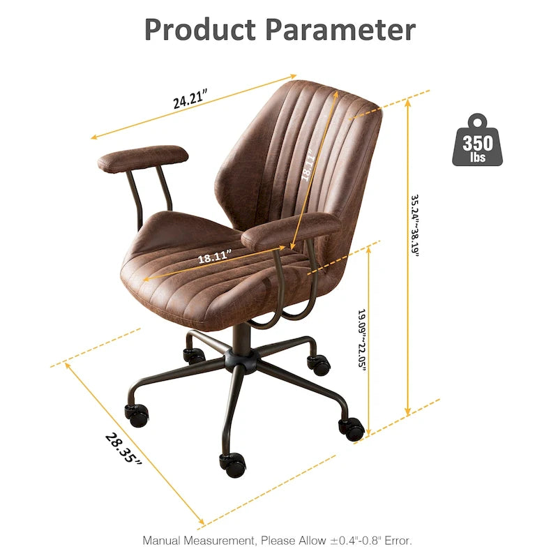 OVIOS Sedia da ufficio ergonomica in tessuto scamosciato con supporto lombare