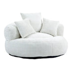 Chenille High Back Lazy Sofa with 3 Pillows and Oversized Bean Bag Chair