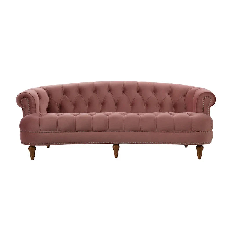 Divano Chesterfield trapuntato in velluto La Rosa 84 Mid-Century Modern