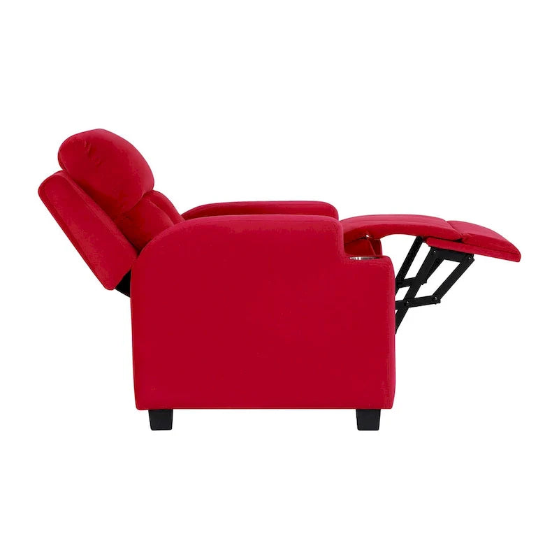 Deluxe Kids Recliner Chair with Footrest Headrest and 2 Cup Holders Microfiber Kids Recliner for Age 3+ Years