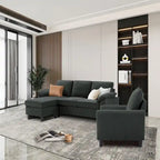 3-Piece Living Room Sectional Sofa Set with Chair and Ottoman
