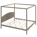 Letto a piattaforma a baldacchino King Size con testiera e gambe di supporto