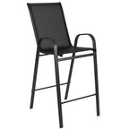 Set di 4 Sgabelli da Bar da Esterno in Materiale Flex Comfort - Sgabello da Giardino