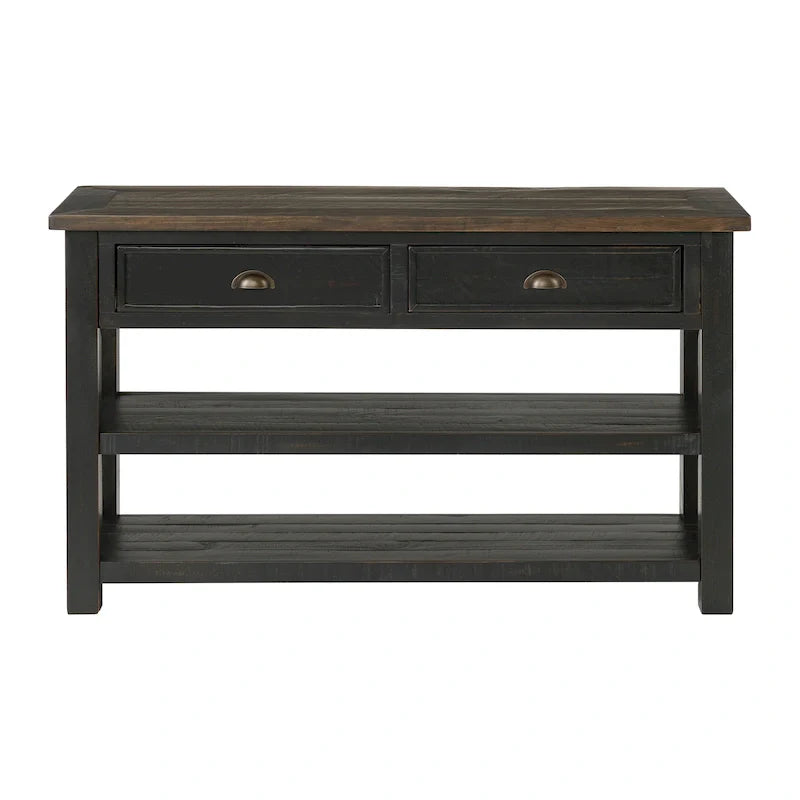 The Gray Barn Downington Consolle da Divano in Legno Massello a 2 Cassetti