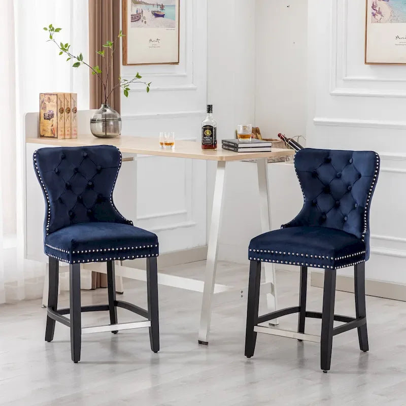 Sgabello da bancone Carter 24 Wingback Tufted Nailhead (set da 2)
