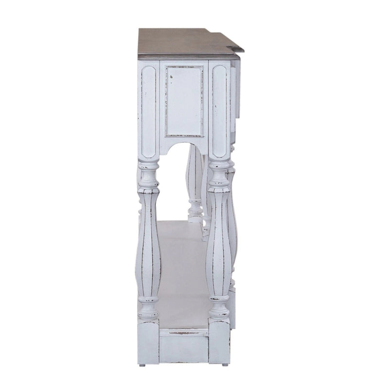 Consolle da ingresso Magnolia Manor in bianco antico e corteccia invecchiata, 182 cm