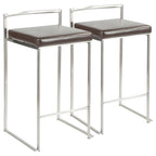 Silver Orchid Forrest Stainless Steel Stackable Fully Welded Counter Stool (Set of 2)