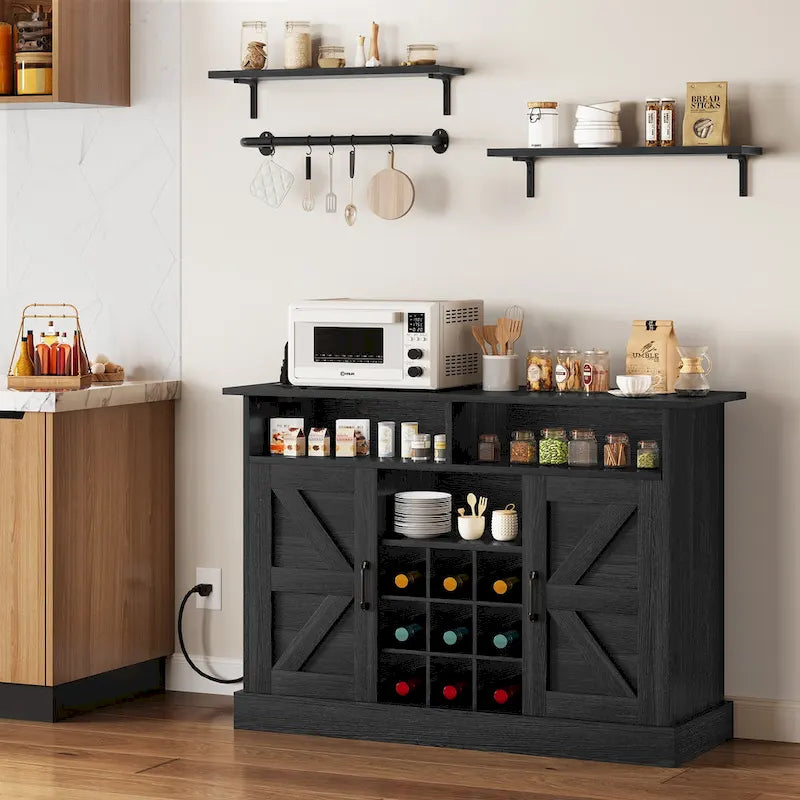 Moasis 52 Buffet Cabinet Farmhouse Coffee Bar Cabinet