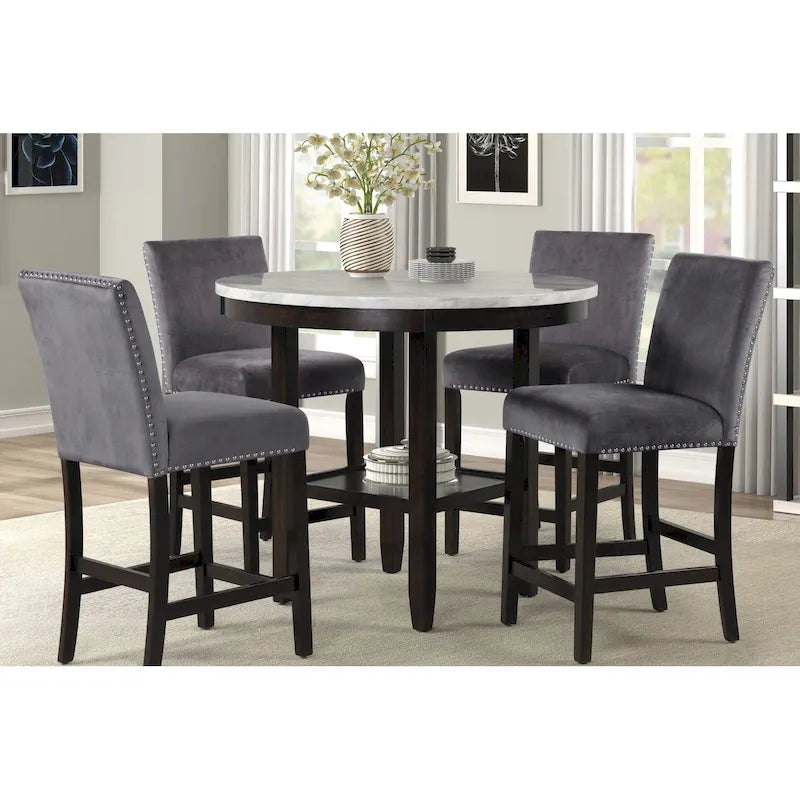 Set da 5 pezzi rotondo da bancone Reginald New Classic Furniture