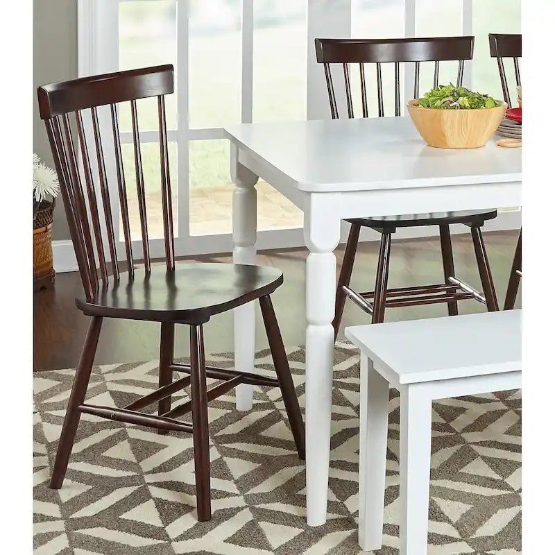 Sedie da pranzo con schienale a fusi in legno massello Simple Living Venice (set da 2)