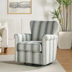 Poltrona girevole a dondolo Georg Comfortable Floral Fabric con braccioli arrotolati di HULALA HOME