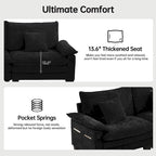 Modular Sectional Sofa, Comfy Cloud Couch Sectional Sofa with Ottoman, Deep Seat Sofa Sleeper for Living Room