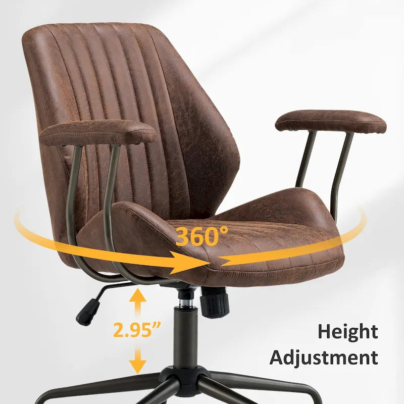 OVIOS Sedia da ufficio ergonomica in tessuto scamosciato con supporto lombare