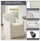 Madison Park Charlotte Dining Arm Chair with Casters