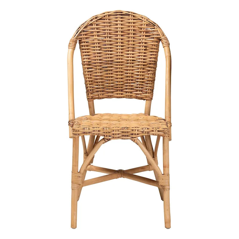 Sedia da pranzo Neola in rattan naturale, stile bohémien moderno