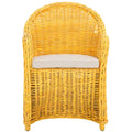 SAFAVIEH Sinja Yellow Rattan Club Chair - 24  x 26  x 35  - 24Wx26Dx35H