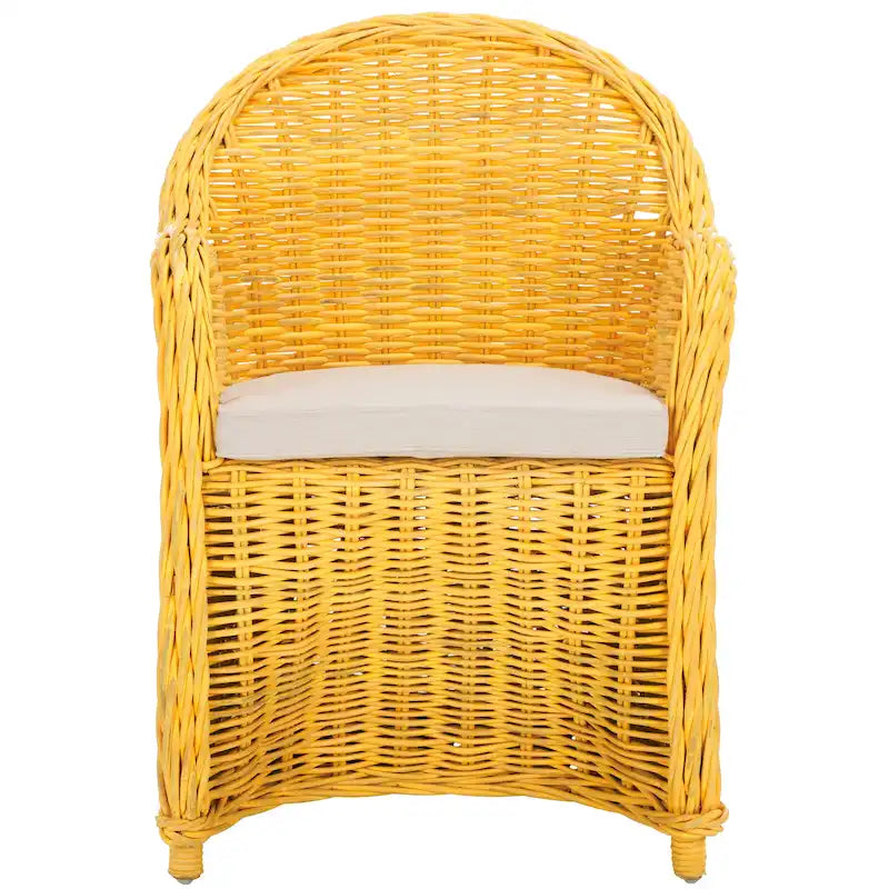 SAFAVIEH Sinja Poltroncina Club in Rattan Giallo - 24 x 26 x 35 - 24Px26Lx35H