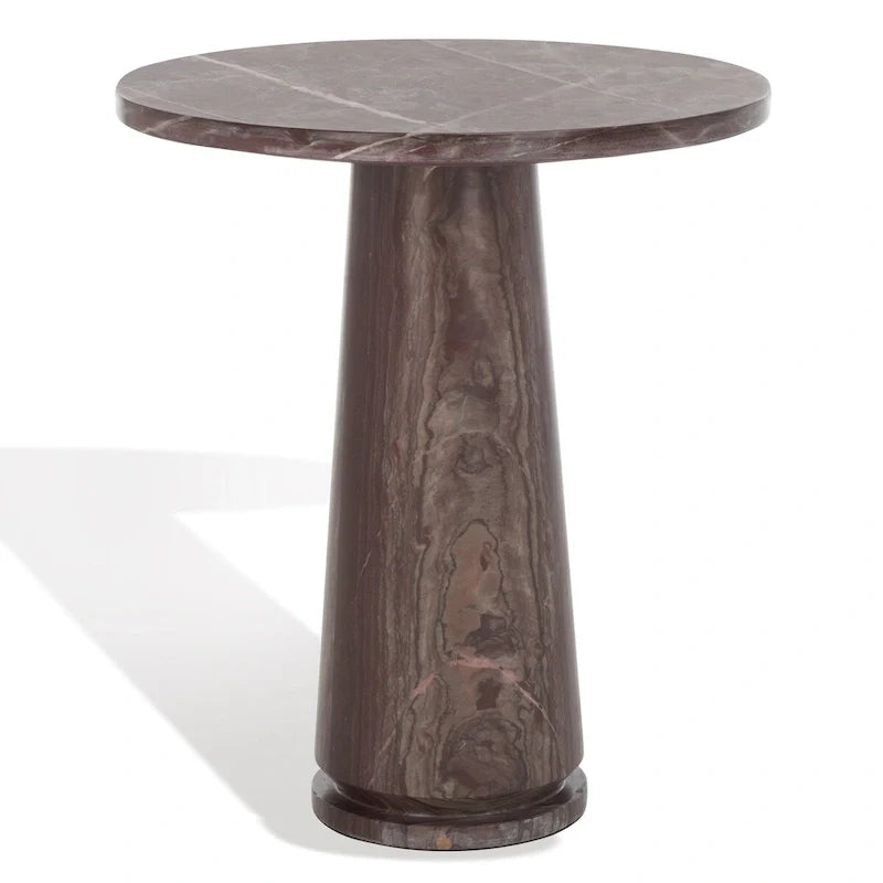 Tavolino d'appoggio rotondo alto in marmo Ghicu di SAFAVIEH Couture - 55,8 cm L x 53,3 cm P x 61 cm A - 53,3x53,3x61 cm