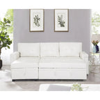 Divano componibile convertibile reversibile con letto estraibile, chaise longue con contenitore nascosto e gambe durevoli