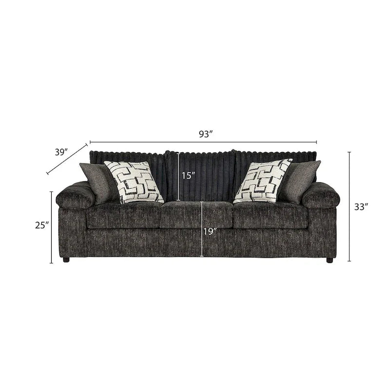 Roundhill Furniture Nason Wide Wale Corduroy Sofa, Loveseat, and Cuddle Chair Set