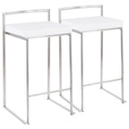 Silver Orchid Forrest Stainless Steel Stackable Fully Welded Counter Stool (Set of 2)