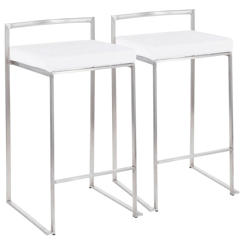 Silver Orchid Forrest Stainless Steel Stackable Fully Welded Counter Stool (Set of 2)