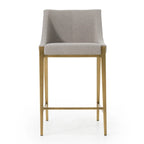 Sgabello da bancone Modrest Fairview moderno grigio e ottone