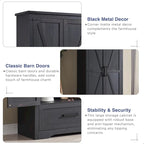 Farmhouse Kitchen Pantry Cabinet, Wood Storage Cabinets