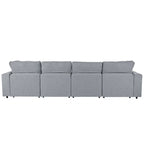 Divano componibile moderno a U, 2 grandi chaise longue con pouf rimovibili