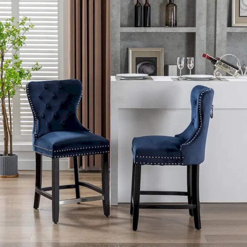 Sgabello da bancone Carter 24 Wingback Tufted Nailhead (set da 2)