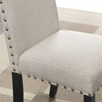 Modern Style 3-Piece Dining Set with Round Bar Table and 2 Nailhead Pub Chairs