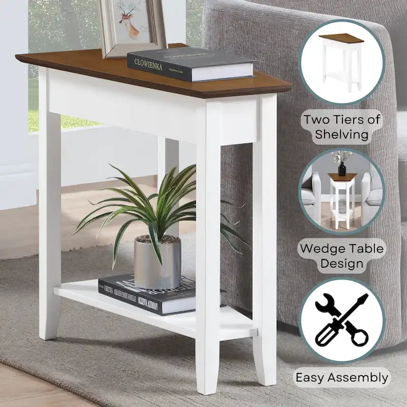 Convenience Concepts American Heritage Wedge End Table with Shelf