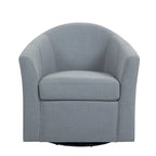 Set di 2 Poltrone Girevoli Moderne Imbottite a Barilotto, Poltrone Accent per Soggiorno